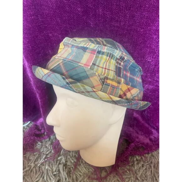 Vintage AMERICAN EAGLE Madras Plaid Hat Size S/M PREPPY VACATION TRAVEL - Picture 2 of 4